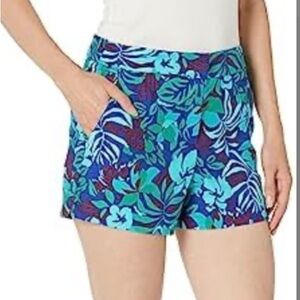 NWT Trina Turk High Waist Floral Shorts - Blue and Red
